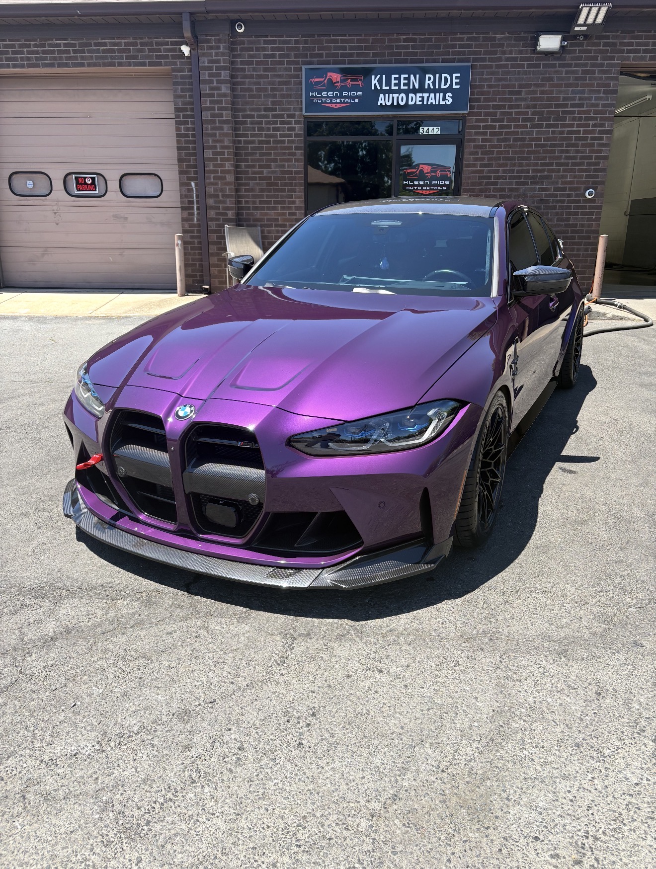Purple BMW M3 hand-washed at Kleen Ride in Waldorf, MD